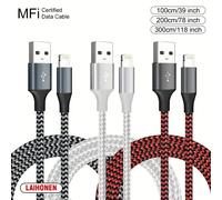 Câble USB A vers Lightning MFi certifié, 1M 2M 3M, pour iPhone 14 13 12 11 X XR Pro Max, câble de charge rapide, cordon de données 1PC Black