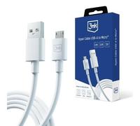 Câble USB-A vers micro USB 3MK 1,2 m, charge rapide, blanc