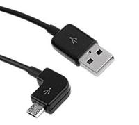 Câble USB-A vers Micro USB 90° COUDÉ - Câble 1m. Charge et synchronisation. Couleur noire. Compatible tout appareil en Micro USB