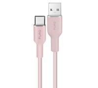 Câble USB-A vers USB-C 1.5m Icon Souple Charge Rapide Ultra Résistant PURO Rose