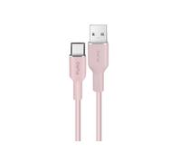 Câble USB-A vers USB-C 1.5m Icon Souple Charge Rapide Ultra Résistant Rose