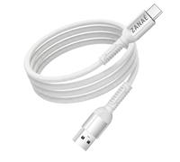 Câble USB-A vers USB-C 10W en Nylon Tressé Flexible Renforcé Anti-nœuds 1.2m Zanaé Blanc