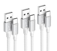 Cable USB A vers USB C 30CM+1M+1.5M+3M, Lot de 4 Câble USBC Charge Rapide 3.1A pour Samsung Galaxy S24 S23 S22 S20 Plus, PS5 Controller, Switch, Tablett -Blanc