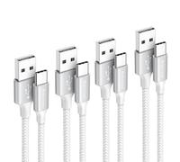 Cable USB A vers USB C 30CM+1M+1.5M+3M, Lot de 4 Câble USBC Charge Rapide 3.1A pour Samsung Galaxy S24 S23 S22 S20 Plus, PS5 Controller, Switch, Tablett -Blanc