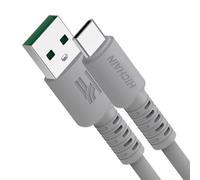 Câble USB A vers USB C, cordon de charge de type C, câble doux au toucher, étanche, transfert de données pour MacBook Pro/iPad Pro 2020/iPad Air 4/iPad Mini 6/Galaxy S22/Pixel (gris)