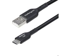 StarTech Câble USB-A vers USB-C 4 m - Charge 3A USB 2.0, gaine TPE - Noir