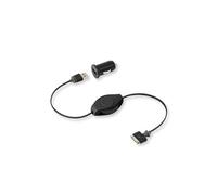 Câble Dock avec enrouleur + chargeur allume-cigare 2,4A - 1m Retrak