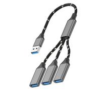 Câble USB avec 3 ports USB pour étendre les connectivités Cordon tressé Installation facile pour imprimantes à disque externe