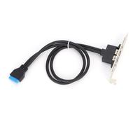 Câble USB Baffle 19 broches vers 2 ports, 50 cm, noir