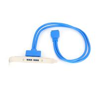 Câble USB Baffle 19 broches vers port A femelle double bleu