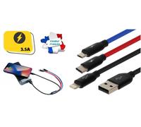 Câble USB BASEUS 3 en 1 Vers Micro USB / 8 Pin = 8 Broches / Type C (3,5A)