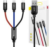 Câble usb Baseus 3W1 Usb-C / Lightning / Micro 3A 1.2M (Czarny)