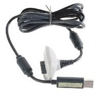 Cable Usb Blanc Play & Charge Pour Manette Et Batterie Microsoft Xbox 360 G