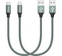 Câble USB C [0.3M, Lot de 2] 3.1A câble usb c charge rapide en Nylon Tressé Chargeur USB C Connecteur pour Galaxy S21 S20 S10 S9 S8,Note 10 9,Huawei P30 P20 P10 Mate30,Google Pixel, Smartphone