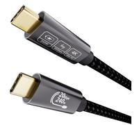 Câble Usb C 0,5M,Usb C 3.2 Gen2×2 20Gbps,Vidéo 5K@60Hz 4K@144Hz Cable Usb C Vers Usb C Charge Rapide 240W Pour Thunderbolt 3/4,Iph