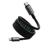 Câble USB-C 100 W en tungstène doré avec organiseur magnétique, 1 m - Noir