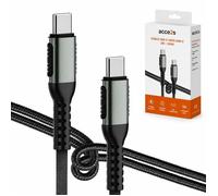 Câble USB-C 100W 2m PD acce2s® pour Realme 16 Pro+ Pro GT 8 Pro 7 Pro 14 Pro Pro+ 12 Pro Pro+ C10 .. Nylon Tressé PC Smartphone 2026