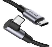 Câble USB C 100W pour Ordinateur Portable Design Coudé Nylon Tressé Noir
