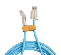 Câble USB C 120 W 7 A, avec rotation à 180 degrés, coudé pour Xiaomi, câble de charge et de données Phs en gel de silice Orange ou bleu (1 m bleu)