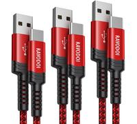 Câble Usb C[1m+1m+2m,Lot De 3],3a Qc3.0 Cable Usb Type C Chargeur Nylon Tressé Câble Usb C Charge Rapide Pour Samsung Galaxy S10 S9 S20 Plus S21 Ultra,A53 A52 A31 A50 A51 A71,Note 20 10 9 8 -Rouge