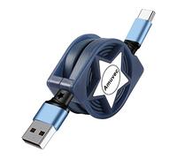 Câble USB C 1M, Amuvec 3A Rétractable Cable USB Type C QC 3.0 Charge Rapide, Câble Chargeur USB C USB 3.0, pour Samsung Galaxy S22/S21/S20/S10/S9/S8, Huawei P30/P20, Xiaomi, Moto, LG, Sony, Pixel, PS4