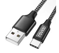 Câble USB C 1M, Cable USB Type C Charge Rapide 3A en nylon Câble Type C pour Samsung Galaxy S21 S20 S8 S9 S10 A50 A51 A20e, Huawei P40 P30 P20, Redmi Note 10, OnePlus, Google Pixel - Noir