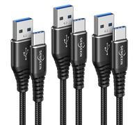 Câble USB C [1m/Lot de 3],Cable USB C Charge Rapide Nylon Chargeur Type C Câble pour Galaxy S22 S23 Plus S20 S21 Ultra S10 S9 S8 A20e A31 A32 A41 A51 A52 A53 A54 A71 A72 Note20 10,LG G8