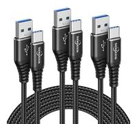 Câble USB C [1m/Lot de 3],Câble USB C Charge RapideNylon Chargeur Type C Câble pour Galaxy S24 S23 Plus S22 S20 S21 Ultra S10 S9 A31 A32 A33 A41 A51 A52 A53 A54 A71 A72 Note20 10,Huawei,Google