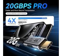 Cable Usb C 20 Gbps, Câble Usb 3.2 Gen2, 100W 20V/5A Câble Usb C 5M Charge Rapide, Transmission Vidéo 4K @ 60Hz Pour Téléphones Mobiles, Moniteurs, Dispositifs