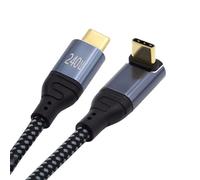 Câble Usb-C 240 W Type-C 480 Mbps 48 V 5 A Coudé Vers Le Haut Vers Le Bas À 90 Degrés Compatible Avec Usb 2.0 100 W Charge Pour Ordinateur Portable, Tablette, Téléphone 100 Cm