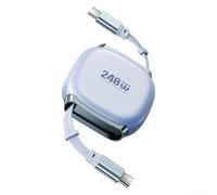 Câble USB C 240W 4 Longueurs Réglables Multi-Usage | pour tressé nylon pour premium, alliage aluminium, résistance accrue, dure pour 5 fois plus long, fini élégant(Grey)
