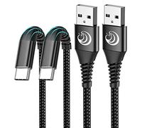Câble USB C [2m+2m / Lot de 2] Cable USB C Charge Rapide 3A Cable USB C vers USB Nylon Tressé Cable Chargeur USB C pour iPhone 16/15, Samsung Galaxy S20 S21 S22 S23 S24 S9 A53 A54,Sony Xperia, Xiaomi