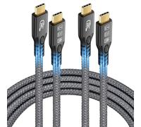 Câble USB C 3.2 Gen 2 20Gbps, Type C 4K@60Hz UHD Video 5A/240W PD3.1 QC4.0 Fast Charge Cord with E-Marker Compatible with Thunderbolt 3/4 MacBook pro Pixel Dell Monitor etc (0.5M+0.5M)