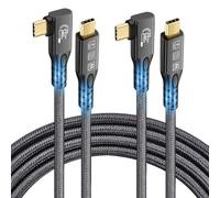 Câble Usb C 3.2 Gen2X2 20Gbps, 2Pcs 90Degree Type C 4K@60Hz Uhd Video 5A/240W Pd3.1 Fast Charge Cord With E-Marker Compatible With Thunderbolt 3/4 For 15Pro Macbook (2, 2Pcs 90Degree 20G 240[Q3322]