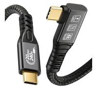 Câble USB C 3.2 Gen2x2 20Gbps, 90Degree USB C 4K@60Hz UHD Video 5A/240W PD3.1 Fast Charge Cord with E-Marker Compatible with Thunderbolt 3/4 (90D 20G 240W 2M)