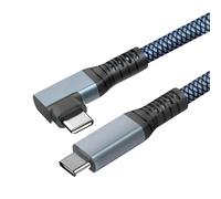 Câble USB-C 3 en 1 Charge 100W Résolution 4K Transfert 20Gbps Coudé 2m Gris