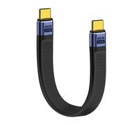 Câble Usb C 4.0 Type C Thunderbolt 4 40Gbps Cable Usb C Charge Rapide Plat 240W 48V 5A Audio Vidéo 8K 60Hz Pour Type C Téléphone, Tablette, Ordinateur Portable (Mâle Vers Mâle, 12 Cm)