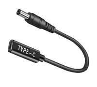 Câble USB C 5,5 x 2,1 mm 100 W - Fiche vers prise CC 12 V 19 V 20 V - Adaptateur pour panneau solaire, camping-car, centrale électrique, générateur solaire