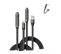 Câble USB C 65 W + 240 W, câble de charge rapide USB A/C vers USB C, TPE tressé, câble de charge USBC, chargeur compatible avec différents smartphones et tablettes, 1,5 m (240 W C-C+65 W A-C)