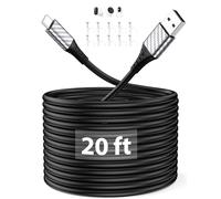 Cable USB C 6m/20ft, 3A Extra Long Câble USB A vers USBC Charge Rapide Cable Charge Type C Cordon de Données pour iPad Air Samsung A16 A17 S25 S24 S23 Pixel 9a 8 7 Mi Smart Camera C301 C400 C700 noir