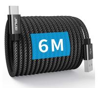 Cable USB C 6M Extra Long, 3A Cordon USB vers USBC Charge Rapide Nylon pour Manette PS5, Samsung Galaxy Tab A7 A8, S10 S9 S8 S23 S22 S21 A55 A54 A53 A35 A25 A15 A14 A13, Noir
