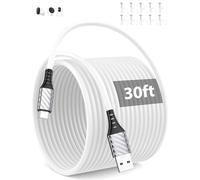 Cable USB C 9m/30ft, 3A Extra Long Câble USB A vers USBC Charge Rapide Cable Charge Type C Cordon pour iPad Air Samsung A16 A17 S25 S24 S23 Pixel 9a 8 7 6 Mi Smart Camera C301 C400 C500 Pro C700 blanc