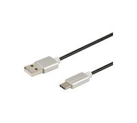 Cordon usb 2.0 -A m / c m - 3a - 480 mbps - prises alu - 1m