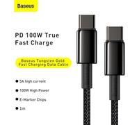 Câble USB-C Baseus Tungsten Gold 100W 1M Noir