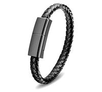 Câble USB C Bracelet Chargeur 20cm Court Portatif voyager Cable Cuir Tressé Rapide Type C Charge Cable pour Samsung Galaxy Huawei Sony Xperia XZ Xiaomi Android