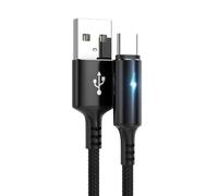 Câble USB C - Câble de chargement | Câble -USB de type C | Câble de charge rapide court LED de 25 cm | Câble de charge maximum 3A avec lumière LED | Arrêt automatique de type C pour ordinateur po