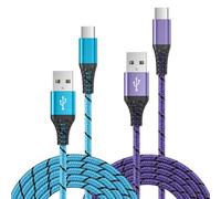 Cable USB C Charge Rapide, [0,9m+1,8m/Lot de 2] Cable Chargeur Samsung Câble USB vers USB C Cordon Type C pour Samsung Galaxy A16 A15 A14 A13 A17 A56 A55 A36 A35 A22 S25 S24 S23/S22,iPhone 17/16/15