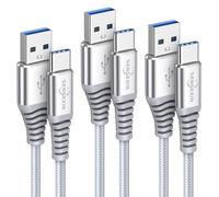 Cable USB C Charge Rapide[1M+2M+3M/Lot de 3],Câble Chargeur pour Samsung Galaxy A51 A71 A32 A52 A72,S10 S9 S8 S10E S21 S20 Plus Ultra FE 5G,A41 A21S A40 A20S A20,Cordon Type C,Nylon Tressé