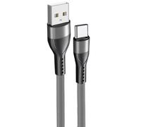 Câble USB-C Charge Rapide 3A pour Samsung Galaxy A52 4G/5G A53 A52s A54 A34 A33 A32 4G/5G - Nylon Slim 1M Gris - E.F.Connection