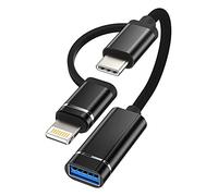 Câble USB C compatible avec Lightning mâle vers USB femelle - Câble OTG compatible avec iPhone 11 12pro max Xr X xs 8 7Plus pour Apple iPad MacBook Air 4 2020 Samsung LG Camera Mouse MIDI